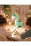 Kawaii Dinosaur Led Study Lamp White Light Pen Holder and Desktop Organizer Mint Green - 4
