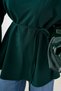 Women's Stand Collar Tunic with Piping Detail Green - 5