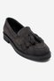 Mili Na Anthracite Suede Tasseled Genuine Leather Women's Loafer Shoes - 6