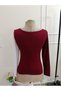 Women's long sleeve asymmetric neck detailed two-tone viscose blouse - 5