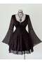 Rochie mini, maro - 3
