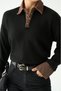 Women's Denim Detailed Polo Neck Knitwear Sweater - 5