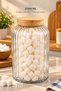 3700 ml Glass Jar with Bamboo Lid Candy Legumes Pasta Nuts and Dry Food Storage Container