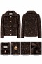 Leopard Patterned Plush Jacket with Gold Buttons - 2