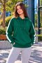 Women's Striped Detail Hooded Sweatshirt with Kangaroo Pocket - 2