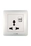 3 Pin Universal Socket With Switch Made With Polypropylene Colo