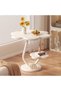 Side Table, 2 Tier Flower Shape Small C-Shaped Side Table, Table End Table for Sofa and Bedside, for