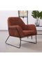 Akira 1 Seater Fabric Accent Chair | Armchair | Modern Design Single Seater Accent Chair | Comfortable Living Room Furniture L 76 xW 85 xH 87 cm - Rust