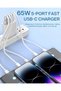 65W USB C Fast Charger with 5 QC3.0 Ports, PD Adapter 20W Compatible with Samsung Mobiles, iPhone, Xiaomi, iPad, Tablet, USB-C Charger for Travel, Office and Daily Use - 5
