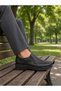 Kemal Aygün-Forelli Men's Genuine Leather Slip-On Shoes – Orthopedic Sole, Anatomical Support, Black - 3
