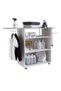 Farret Ironing Board With 2 Door Cabinet Modern Design Wooden Organiser Cupboard Multifunctional Display Rack Bookcase For Home Office 105 x 38 x 85.3 Cm White - 3