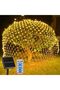 أضواء شبكية تعمل بالطاقة الشمسية للاستخدام الخارجي 3×2 متر مع 192 مصباح LED وجهاز تحكم عن بعد ومؤقت