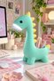 Kawaii Dinosaur Led Study Lamp White Light Pen Holder and Desktop Organizer Mint Green