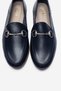 F03 Dark Navy Blue Genuine Leather Women's Loafer Shoes - 4