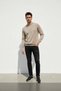 Interview 0 Collared Regular Fit Basic Beige Knitwear Sweater - 3