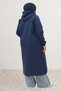 63033 Large Size Zippered Three-Thread Cap - Navy Blue - 6