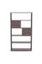 Vincenzo Bookcase 5 Tier Book Shelf Cabinet with Drawers Modern Design Adjustable Wooden Book Organiser Cupboard Space Saving Display Storage Rack for Home Office Walnut/Black - 4