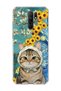 Redmi 9 Compatible Starry Night Tabby Cat Printed Transparent Phone Case