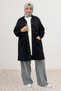 63025 Large Size Snap Detailed Modal Cap - Black