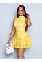 Rochie mini, galben - 3