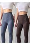 Women's Double Pack High Waist Gathering and Shaping Diver Leggings