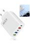 65W USB C Fast Charger with 5 QC3.0 Ports, PD Adapter 20W Compatible with Samsung Mobiles, iPhone, Xiaomi, iPad, Tablet, USB-C Charger for Travel, Office and Daily Use - 7