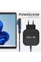 [عبوة واحدة] محول شحن USB-C لجهاز Surface (أسود)، متوافق مع Microsoft Surface Pro 7/6/5/4/3، Go - 4