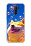 Redmi 9 Compatible Smiling Dog Bubble Printed Transparent Phone Case