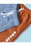 Infant Boys Brown And Blue Printed Track Pants 2 Piece Set - 4