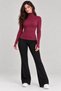 Women's Turtleneck High Neck Ultra Soft Ribbed Flexible Slim Fit Basic Burgundy Sweater Blouse Body - 4