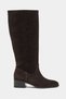 Herbert Bitter Brown Suede Leather Pointed Toe Block Heel Women's Riding Boots - 5