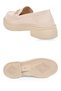 Buckle Detailed Thick Soled Stylish Comfortable Beige Patent Leather Women's Casual Shoes Loafer 1805 - 5