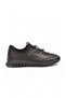 Orthopedic Comfortable Sole Rubber Laced Rubber Sole Black Genuine Leather Women's Casual Shoes 8680 - 2