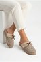 Women's Bowknot Suede Textured House Slippers with Plush Detail, Closed Toe, Open Back, Winter Comfortable and Stylish Slippers - 6