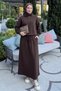 High Collar Skirt Suit 202721 - Brown