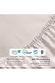 ملاءة سرير فائقة النعومة، لون عاجي، مقاس كينج سوبر، CH-137 - 5