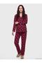 Shirt Collar Patterned Women's Pajama Set (W6) - 2