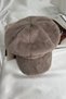 Plush Cap with Rubber Detail Soft Texture Hat - 2
