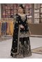 Black Faux Georgette Top Pent Dupatt Set - HRT7429 - Black-Size:M-38-Inches