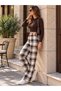 Mabel Ecru Checkered Trousers - 2