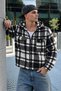 Men's Plaid Hooded Casual Zippered Anthracite Lumberjack Jacket - 3