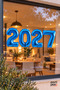 2027 New Year 4 Pieces Foil Number Balloon Set Blue 16 Inch Glass Display Ornament 100 Pieces with Tape - 3