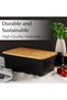 - Bread Box/Ceramic Bread Storage Box with Cutting Board/Lid (Black) - 6