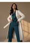 Alfateks Women's Cashmere Coat with Belt, Buttonless Long Coat, Stylish Winter Overcoat