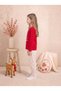 Girls & Baby Cotton Single Jersey Heart Printed Straight Leg Long Sleeve Pajama Set Red - 2