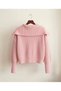 Women's Pink Zippered Turn-Down Collar Thessaloniki Knitwear Cardigan - 2