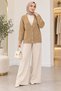 Buttoned V-Neck Knitwear Cardigan Camel