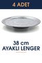 38 cm Footed Lenger Authentic Patterned Chrome Steel Kebab and Presentation Plate - 4