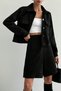 Women's Buttoned Tweed Top and Skirt Set - 3