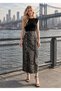 Women's Buttoned Front Maxi Length Lycra Denim Skirt - 4